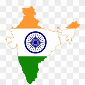 Flag Map Of India Actual Control - India Is The 7th Largest Country, HD Png Download - india map flag png