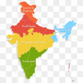 Dadra And Nagar Haveli Location, HD Png Download - india map flag png