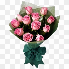Bunch Of 20 Pink Roses - Flower Bouquet, HD Png Download - pink roses flowers bouquet png