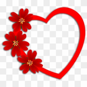 Flores Con Corazón Frame Download, Love Frames, Love - Heart With Flower, HD Png Download - frame love background png
