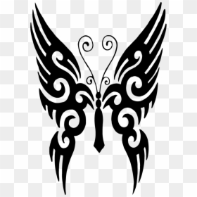 Transparent Butterfly Wings Clipart - Butterfly Vector Tribal, HD Png Download - tattoo vector png