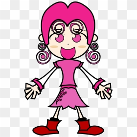 Pinky Girl - Pink Girl Cartoon, HD Png Download - happy woman face png