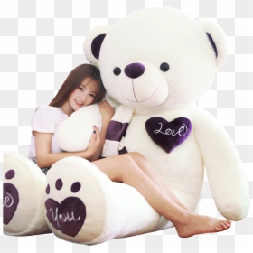Transparent Toy Doll Png - Big Teddy With Girl Day, Png Download - bear doll png