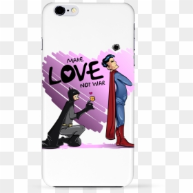 Coque 3d Iphone 6 Make Love Not War De Teeshirt-design - T-shirt, HD Png Download - superman 3d png
