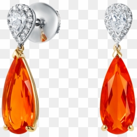 Burlington Fire Opal And Diamond Earrings - Earrings, HD Png Download - round fire png