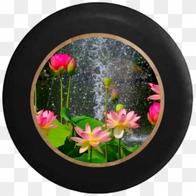 Lotus Blossom Waterfall Rain Flowers Jeep Camper Spare - Lotus Beautiful Flower Nature, HD Png Download - flowers rain png