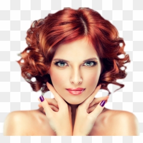 Beautiful Model Red With Curly Hair, HD Png Download - women hairstyles png