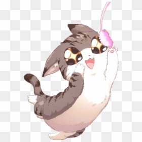 Transparent Cat Love Clipart - Chibi Cute Anime Cat, HD Png Download - kawaii animals png