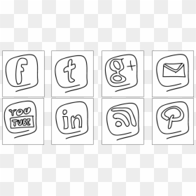 Free Social Media Icon Set Rainy Style - Illustration, HD Png Download - social media icons png gray