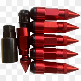 Red Spike Style Lug Nuts - M12 X 1.25 Spiked Lug Nuts, HD Png Download - bullet style png