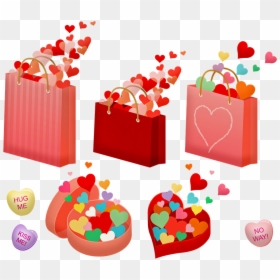 Valentine"s Hearts, Bag Of Hearts - Bag Of Hearts Png, Transparent Png - flying hearts png