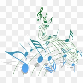 Music, Notes, Clef - Blue And Green Music Notes, HD Png Download - music background designs hd png