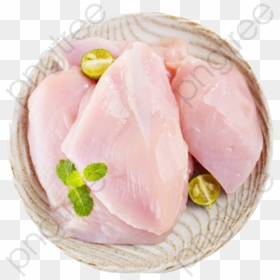 Fresh Chicken Meat Chicken Row - Fish Slice, HD Png Download - fresh fish png
