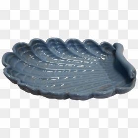Abingdon Pottery Periwinkle Ocean Blue Shell Dish Large - Sculpture, HD Png Download - pottery png