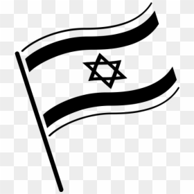 Flag Of Israel Rubber Stamp - Black And White Flag Of Israel, HD Png Download - tattered flag png