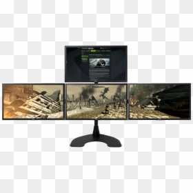 Wide-screen Pc Gaming Monitor Mounting Setup By Ergotech - 3 Display, HD Png Download - gaming setup png