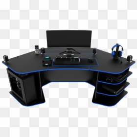Black And White Gaming Desk, HD Png Download - gaming setup png