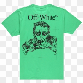 Off White Mirko Artist Slim T Shirt - Off White Public Television T Shirt, HD Png Download - green m&m png