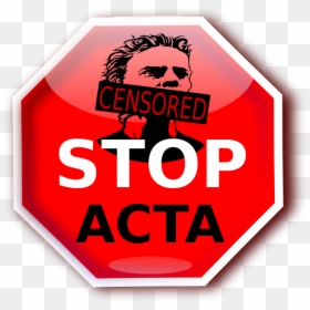 Stop Acta - Stop Sign Clip Art, HD Png Download - censored sign png