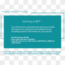 Transcription Pricing, HD Png Download - pricing png