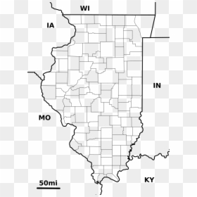 Illinois County Map Vector, HD Png Download - illinois state outline png