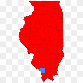 Illinois Pres Election Map 1972 - Blue Illinois, HD Png Download - illinois state outline png