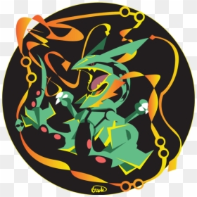 Mega Rayquaza Art Drawing - Mega Rayquaza Logo, HD Png Download - mega rayquaza png