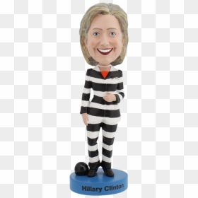 Hillary Clinton Striped Prison Pantsuit Bobblehead - Hillary Bobblehead, HD Png Download - hillary clinton full body png
