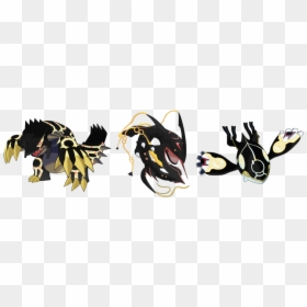 Pokémon Omega Ruby And Alpha Sapphire Groudon Art Fictional - Groudon Kyogre Rayquaza Shiny, HD Png Download - mega rayquaza png