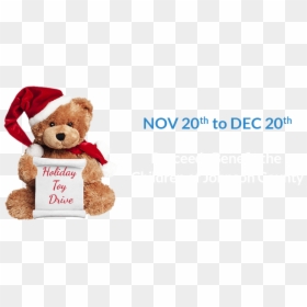 Cute Christmas Teddy Bear, HD Png Download - toy drive png
