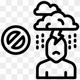 Cartoon Of Person With A Thunder Cloud Above Their - No Pressure Icon ...