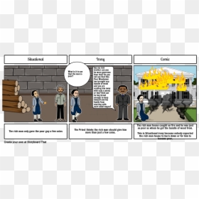 Comics The Poor Man And The Priest, HD Png Download - rich man png