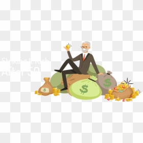 Striking It Rich After - Rich Sitting On Money, HD Png Download - rich man png
