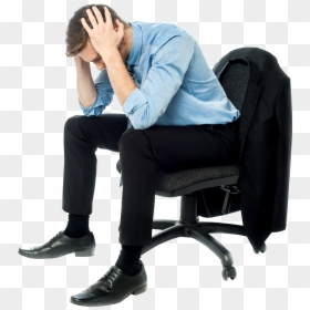 Transparent Man Sitting Png - Sad Man Sitting On Chair, Png Download - frustration png