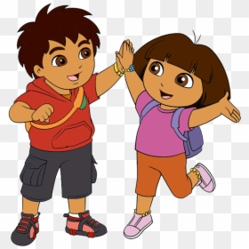 Dora And Diego Hug, HD Png Download - swiper png