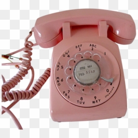 Vintage 1960"s Pink Rotary Dial Telephone Bell System - Transparent Vintage Phone Png, Png Download - 1960s png