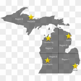 Map Of Michigan With Capital, HD Png Download - pure michigan png