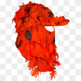 Blaze Orange Front Face Mask Cap Hat 3d Leafy For Safe - Illustration, HD Png Download - leafy face png