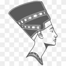 Line Art,head,neck - Queen Nefertiti Clipart, HD Png Download - papyrus head png