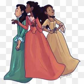 Hamilton The Schuyler Sisters Eliza Hamilton Angelica - Cartoon, HD Png Download - hamilton musical png