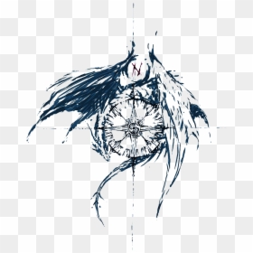 Dragon Compass Tattoo, HD Png Download - compass rose png