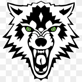 Wolf Logo Black And White, HD Png Download - wolf head png