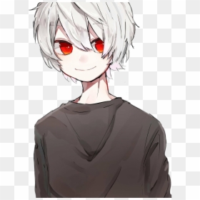 Anime Boy White Hair Red Eyes, HD Png Download - red eyes png