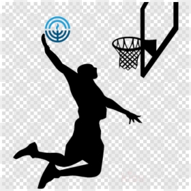 Silhouette Basketball Player Png, Transparent Png - basketball hoop png