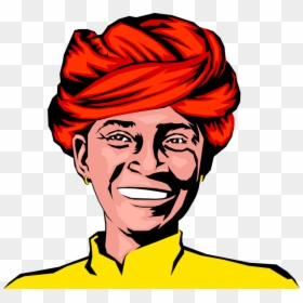 Indian Man Face Clipart, HD Png Download - turban png