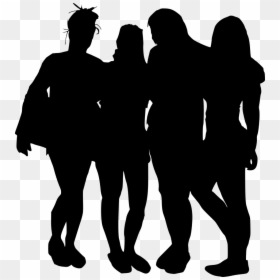 Group Of Girls Silhouette Transparent Background, HD Png Download - group of people png