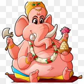 Ganesh Ji Cartoon Transparent, HD Png Download - vinayaka png