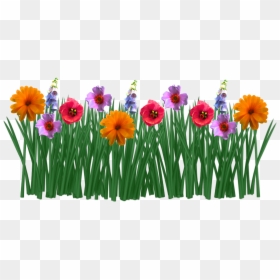 Flowers In Grass Drawing, HD Png Download - grass flower png