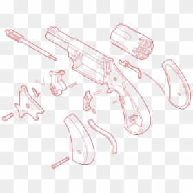 Exploded Isometric View Of Gun, HD Png Download - revolver png