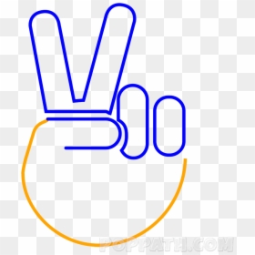 Draw A Peace Sign, HD Png Download - hand emoji png